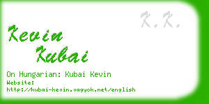 kevin kubai business card